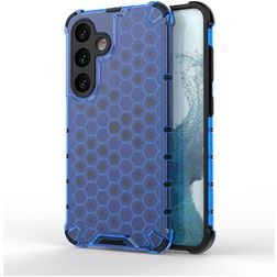Mobigear Honeycomb Coque Samsung Galaxy S24 Coque arrière Rigide Anti-Chocs - Bleu