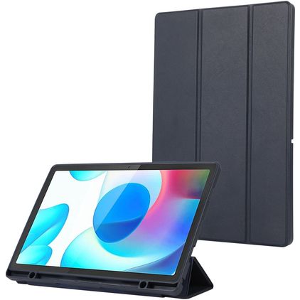 Mobigear Tri-Fold Gel Coque Samsung Galaxy Tab A9 Plus (2023) Etui en TPU,Similicuir + Porte-crayon - Dark Blue