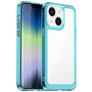 Mobigear Crystal Coque iPhone 14 Coque arrière Rigide - Transparent / Turquoise