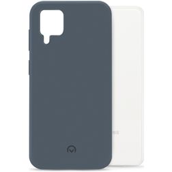 Mobilize Rubber Gelly Coque Samsung Galaxy A12 Coque arrière en TPU Souple - Matt Blue