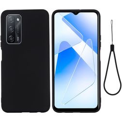 Mobigear Rubber Touch Coque OPPO A54 Coque arrière en Silicone - Noir