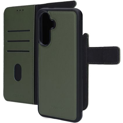 Mobiparts Samsung Galaxy A56 Coque Cuir véritable Étui 2en1 avec coque amovible Portefeuille - Vert