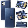 Mobigear Snap Button Housse iPhone 12 Etui Porte-Monnaie - Bleu