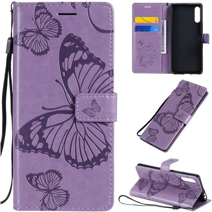 Mobigear Butterfly Housse Sony Xperia L4 Etui Porte-Monnaie - Violet