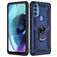 Mobigear Armor Ring Motorola Moto G71 5G Plastique rigide Coque arrière Antichoc avec bague de maintien - Bleu