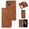 Mobigear Wallet Housse iPhone 15 Plus Etui avec Coque Détachable Porte-Monnaie - Marron