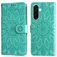 Mobigear Sunflower Housse Samsung Galaxy A37 Etui Porte-Monnaie - Vert