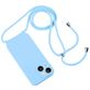 Mobigear Lanyard iPhone 14 Plus Coque avec cordon en Silicone - Baby Blue