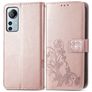 Mobigear Clover Housse Xiaomi 12 Lite Etui Porte-Monnaie - Rose doré