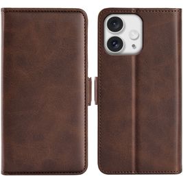 Mobigear Slim Magnet Housse iPhone 16 Pro Etui Porte-Monnaie - Marron