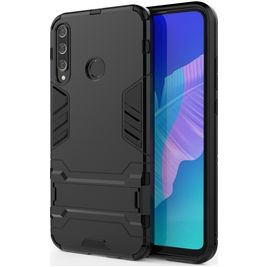 Mobigear Armor Stand Coque Huawei P40 Lite E Coque arrière Rigide Anti-Chocs avec Support Amovible - Noir