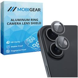 Mobigear Single iPhone 16 Verre trempé Protection Objectif Caméra - Compatible Coque - Noir