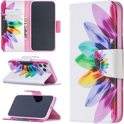 Mobigear Design Housse iPhone 12 Pro Etui Porte-Monnaie - Tournesol