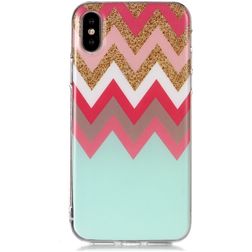 Mobigear Design Coque iPhone XS Max Coque arrière en TPU Souple - Strie tribale