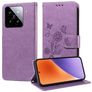 Mobigear Flowers Housse Xiaomi 15 Etui Porte-Monnaie - Violet