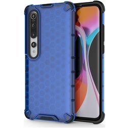 Mobigear Honeycomb Coque Xiaomi Mi 10 Coque arrière Rigide Anti-Chocs - Bleu
