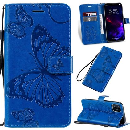 Mobigear Butterfly Housse iPhone 11 Etui Porte-Monnaie - Bleu