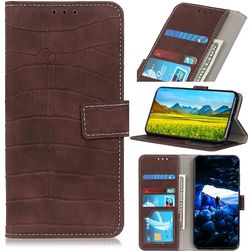 Mobigear Croco Housse iPhone SE (2020) Etui Porte-Monnaie - Marron