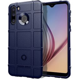 Mobigear Rugged Shield Coque Samsung Galaxy A21 Coque arrière en TPU Souple Anti-Chocs - Bleu