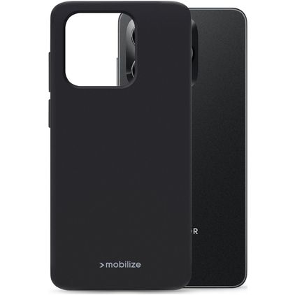 Mobilize Rubber Gelly Coque HONOR X5C Plus Coque arrière en TPU Souple - Noir