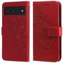 Mobigear Flowers Google Pixel 6 Étui Portefeuille - Rouge