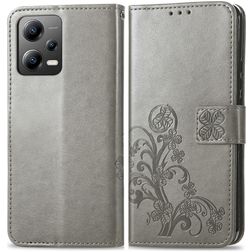 Mobigear Clover Housse POCO X5 Etui Porte-Monnaie - Gris