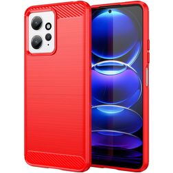 Mobigear Brushed Coque Xiaomi Redmi Note 12 Coque arrière en TPU Souple - Rouge
