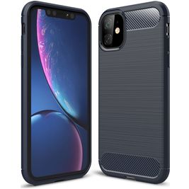 Mobigear Brushed Slim Coque iPhone 11 Coque arrière en TPU Souple - Bleu Marin