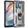 Mobigear Armor Ring Coque Motorola Moto G60 Coque arrière Rigide Anti-Chocs avec Anneau-Support - Argent