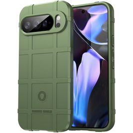 Mobigear Rugged Shield Coque Google Pixel 10 Pro XL Coque arrière en TPU Souple Anti-Chocs - Vert