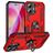 Mobigear Armor Ring Coque iPhone 16 Coque arrière Rigide Anti-Chocs avec Anneau-Support - Rouge