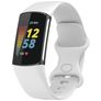 Mobigear Sport Dual Bracelet Silicone Fitbit Charge 5 Fermeture à clou et passant - Blanc