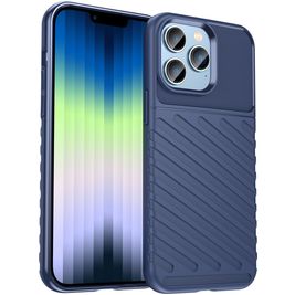Mobigear Groove Coque iPhone 14 Pro Max Coque arrière en TPU Souple - Bleu