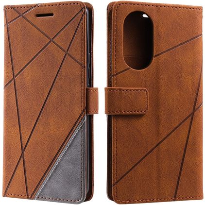 Mobigear Rhombus OPPO Reno 8T 4G Étui Portefeuille - Marron
