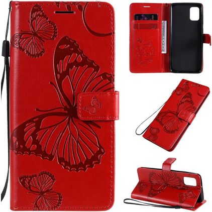Mobigear Butterfly Housse Samsung Galaxy A31 Etui Porte-Monnaie - Rouge