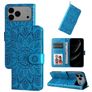 Mobigear Sunflower Housse iPhone 17 Pro Max Etui Porte-Monnaie - Bleu
