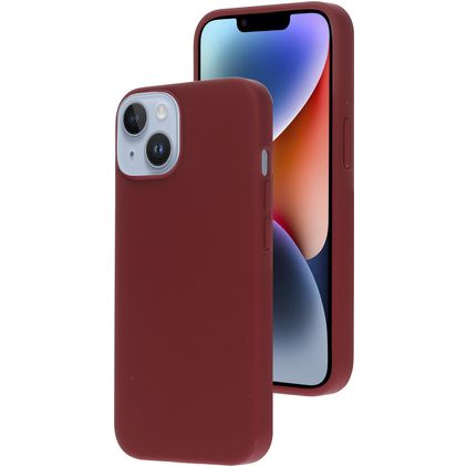 Mobiparts Coque iPhone 14 Coque arrière en Silicone - Plum Red