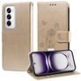 Mobigear Flowers Housse OPPO Reno 12 Pro Etui Porte-Monnaie - Or