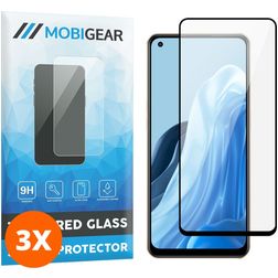 Mobigear Premium OPPO Reno 7 4G Verre trempé Protection d'écran - Compatible Coque - Noir (Lot de 3)