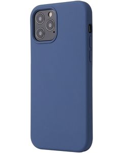 Mobigear Rubber Touch Coque iPhone 12 Coque arrière en Silicone - Bleu Marin