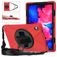 Mobigear SureGrip XGuard Coque Lenovo Tab P11 Plus Gen 1 Coque arrière en Plastique rigide,Silicone + Bandoulière + Support Amovible - Rouge
