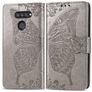 Mobigear Butterfly Housse LG K50s Etui Porte-Monnaie - Gris