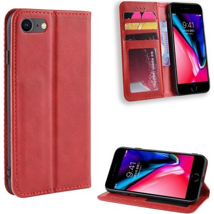 Mobigear Sensation Housse iPhone SE (2020) Etui Porte-Monnaie - Rouge