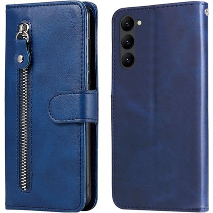 Mobigear Zipper Samsung Galaxy S23 Étui Portefeuille - Bleu