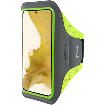 Mobiparts Comfort Fit Brassard Téléphone Samsung Galaxy S22 Plus Brassard Coque de Sport en Neoprène - Neon Green