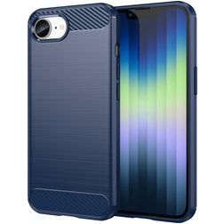 Mobigear Brushed Slim Coque iPhone 16e Coque arrière en TPU Souple - Bleu