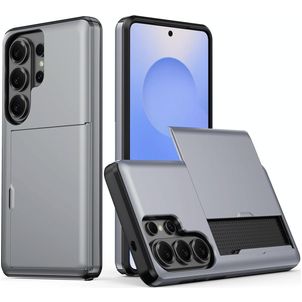 Mobigear Card Coque Samsung Galaxy S26 Ultra Coque arrière Rigide Anti-Chocs avec Porte-Cartes - Gris