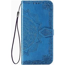 Mobigear Mandala Motorola One Fusion Plus Étui Portefeuille - Bleu