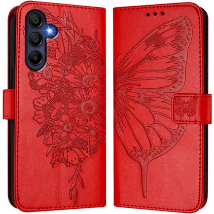 Mobigear Flowers Housse Samsung Galaxy A17 Etui Porte-Monnaie - Rouge