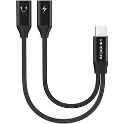 Mobilize Splitter - Adaptateur USB-C vers USB-C 0.15 mètre - Noir